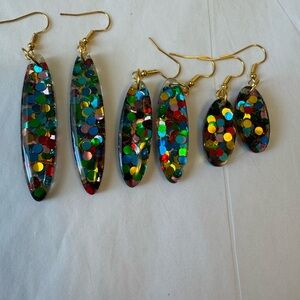 Colorful Sequin Drop Earrings Set